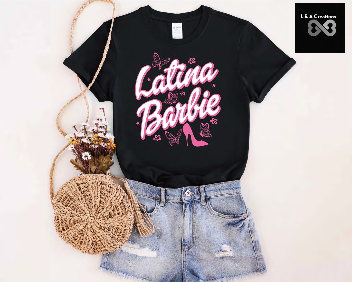 Latina Barbie -Butterflies-T-Shirt