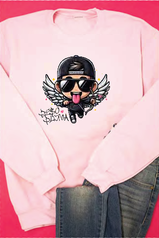 Double PP Cupid black outfit- Crewneck