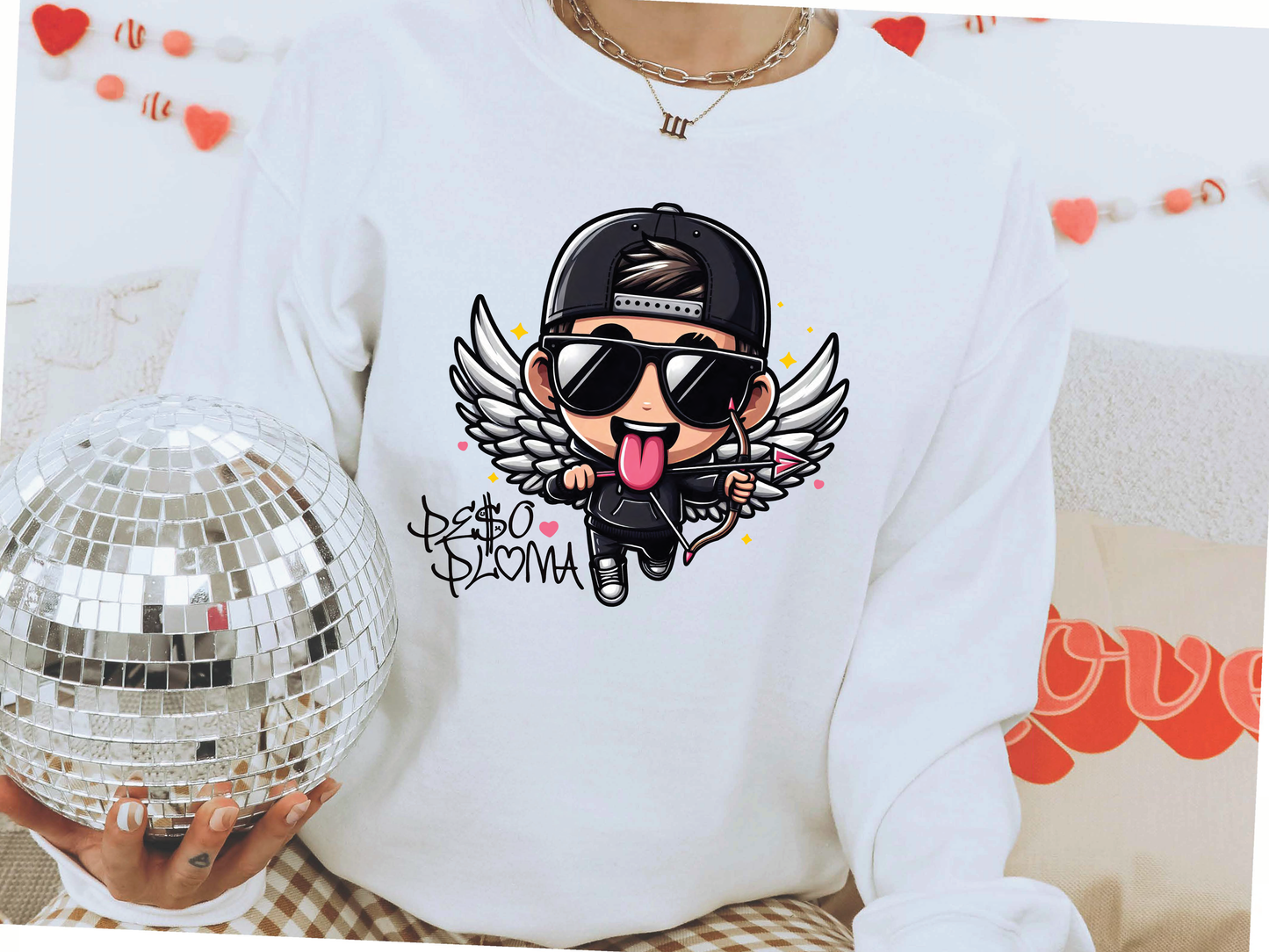 Double PP Cupid black outfit- Crewneck