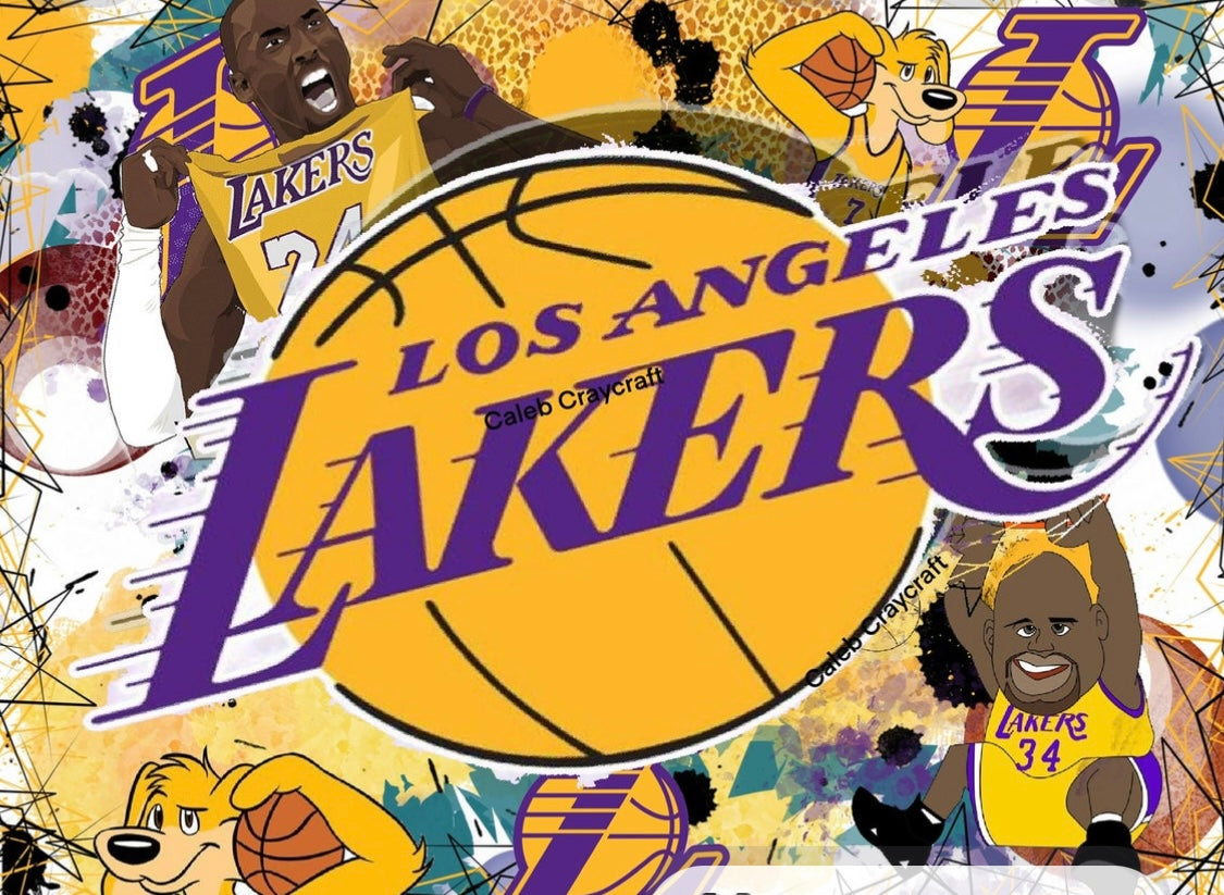 LA Lakers design 20oz skinny tumbler