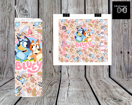 Bluey 20 oz skinny tumbler