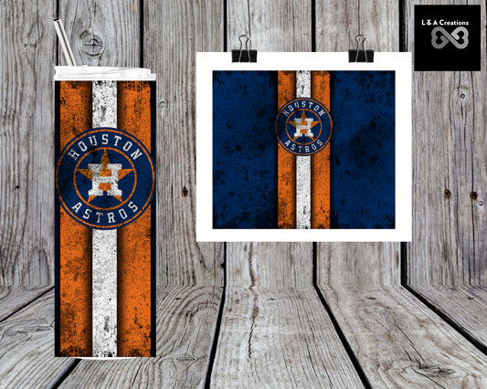 Houston Astros distressed 20oz skinny tumbler