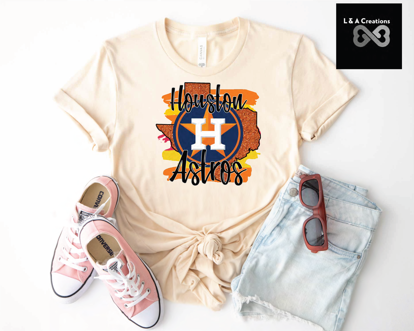 Astros Glitter State short sleeve T-shirt