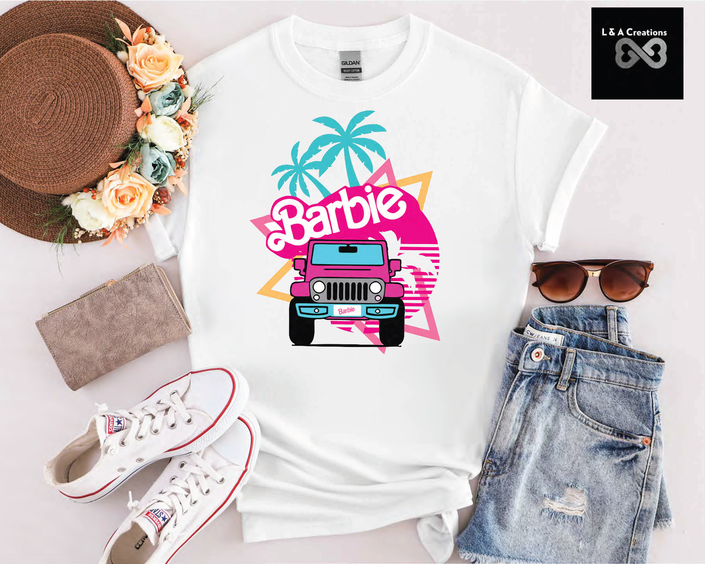 Barbie Jeep short sleeve tee