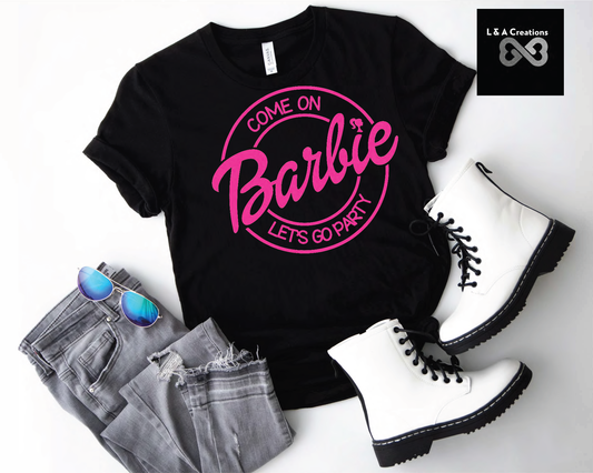 Barbie Let's Go Party- Short Sleeve Shirt