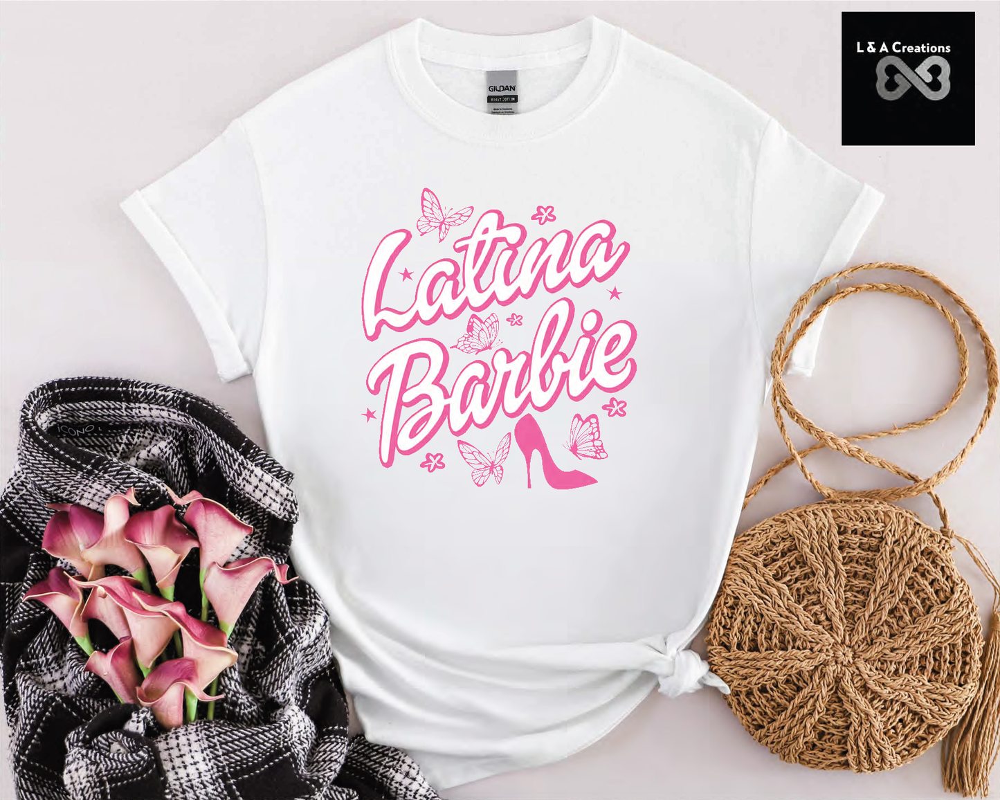 Latina Barbie -Butterflies-T-Shirt