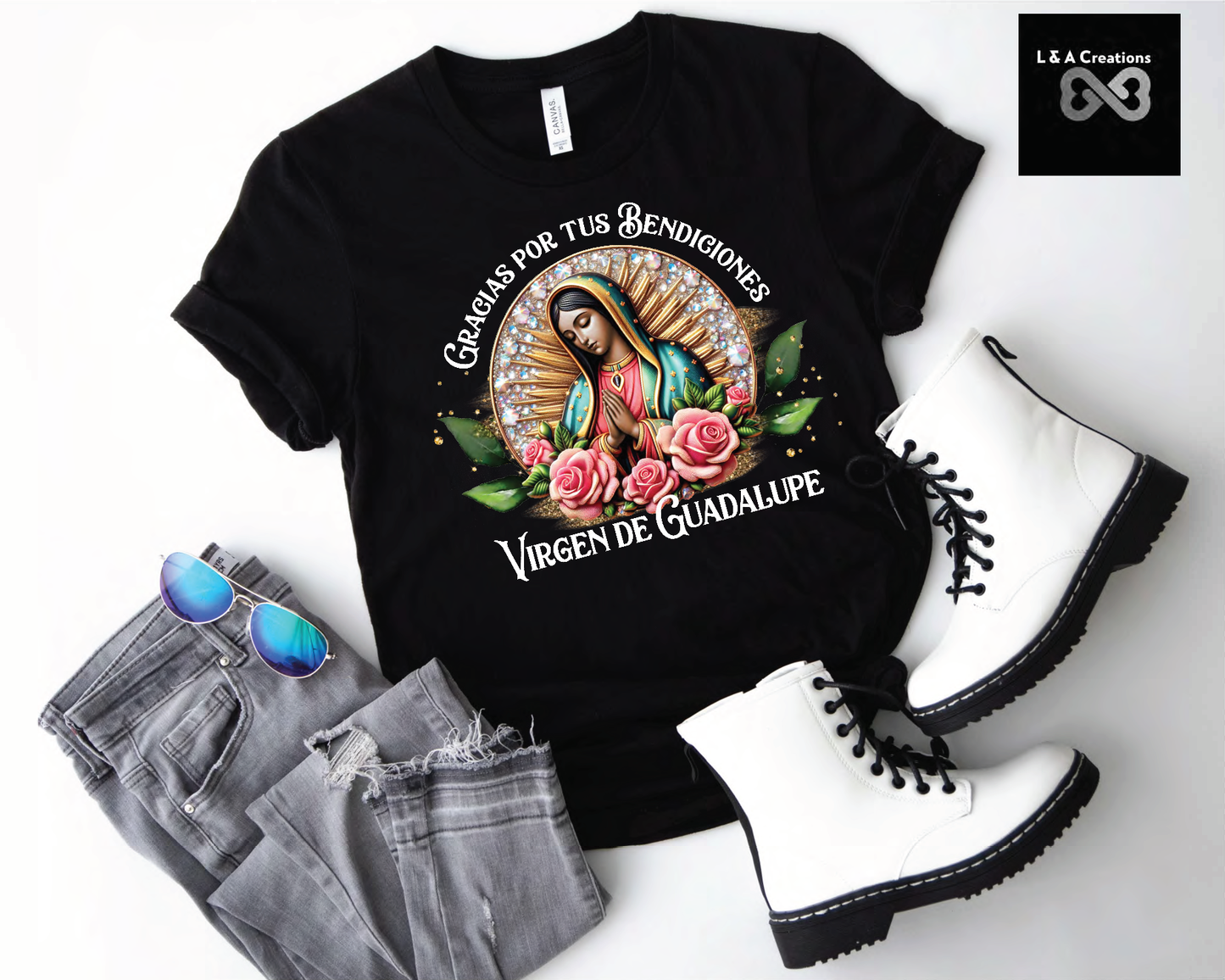 Gracias Virgen De Guadalupe short sleeve t-shirt